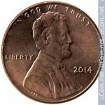 1 цент 2014 г. США(21) - 52935 - реверс