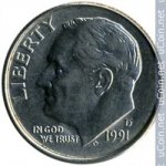 10 центов 1991 г. США(21) - 52935 - реверс