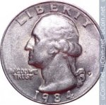 25 центов 1984 г. США(21) - 52935 - аверс