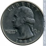 25 центов 1989 г. США(21) - 52935 - реверс