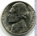 5 центов 1981 г. США(21) - 52935 - реверс