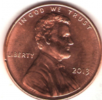 1 цент 2013 г. США(21) - 52935 - реверс
