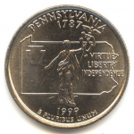 25 центов 1999 г. США(21) - 52935 - реверс