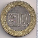 1000 боливар 2005 г. Венесуэла(4) - 554 - аверс