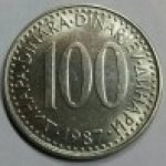 100 динаров 1987 г. Югославия(27) - 893 - аверс